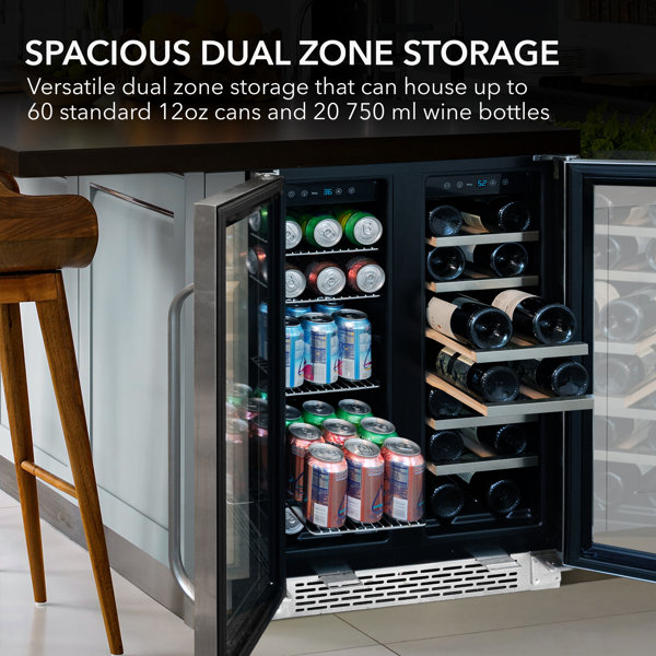 Whynter 24'' width 20 Bottle and 60 Can Dual ZoneWine & Beverage